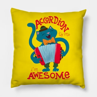 Accordion Instrument Playing Music by Cute Cats Pillow