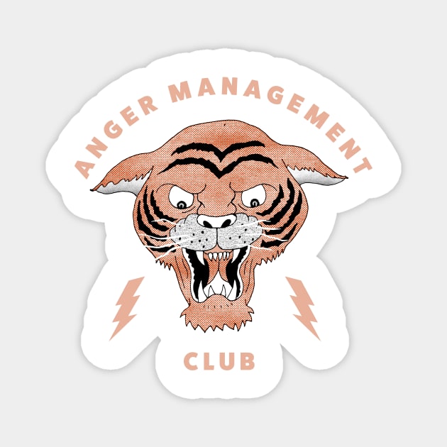 Anger Management Club Tiger Magnet by robobop