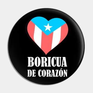 Boricua Flag Heart Text Pin