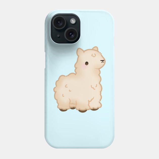 Cute Fluffy White Llama Phone Case by LinnsWorld