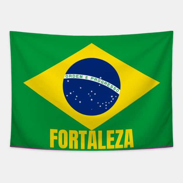 Fortaleza City in Brazilian Flag Tapestry by aybe7elf