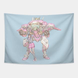 Overwatch D.Va Academy Skin Faded Tapestry