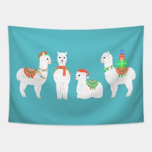 Christmas Alpacas Tapestry