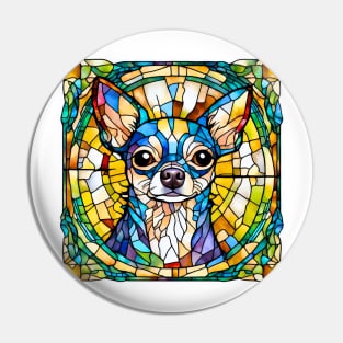 Stained Glass Chihuahua Pin