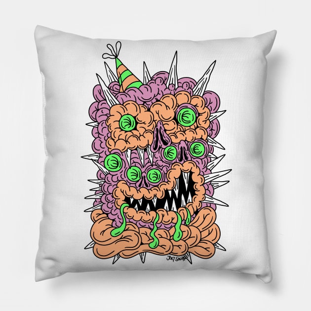 PARTY MONSTER Pillow by Joey Souza