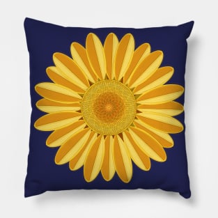 Golden Yellow Boho Sunflower Pillow