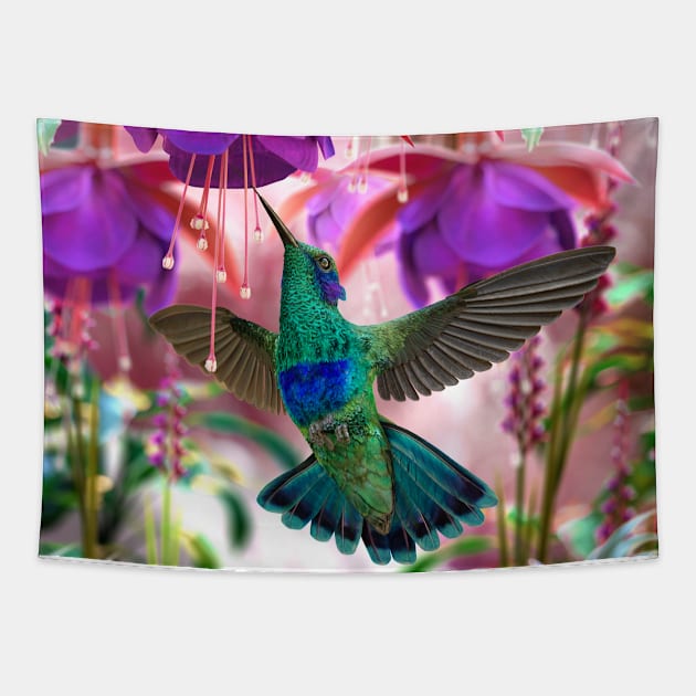 Hummingbird Tapestry by David Penfound Artworks