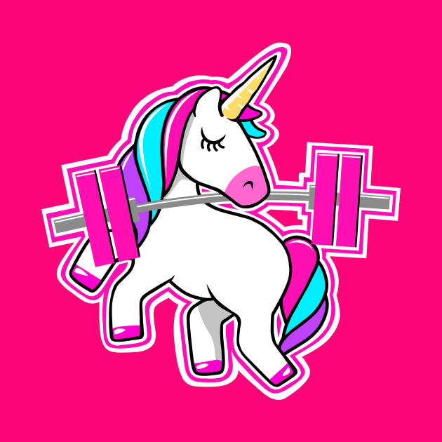 Barbell Unicorn, gym girl, fitness girl by TimAddisonArt