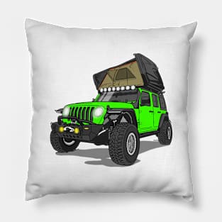 Jeep Wrangler Camp Time - Green Pillow