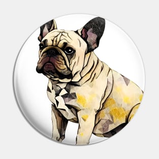 Geometric French Bulldog No. 3: Light Background (on a no fill background) Pin