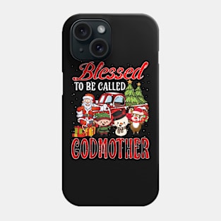 Blessed To Be Called Godmother Christmas Buffalo Plaid Truck Phone Case