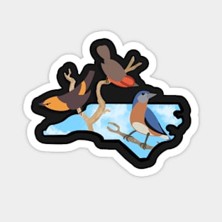 North Carolina Outline with Birds Magnet