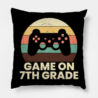 Game On 7th Grade Vintage Sunset Gamer Pillow