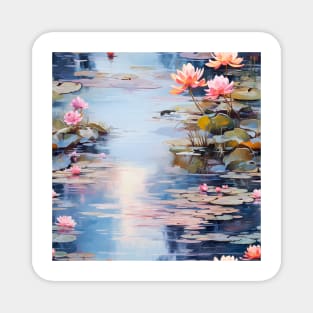 Monet Style Water Lilies 9 Magnet