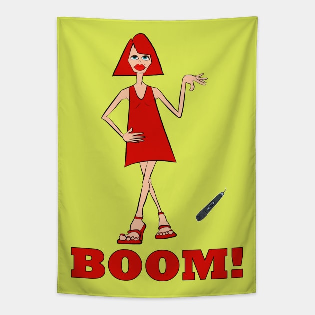 Boom! Mic Drop Tapestry by Turnersartandcrafts