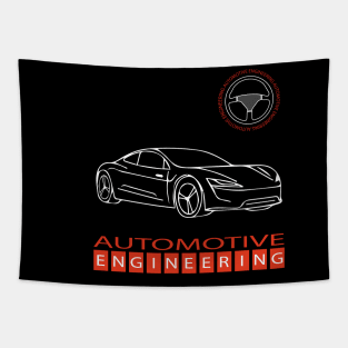 Automotive engineering text car engineer logo Tapestry