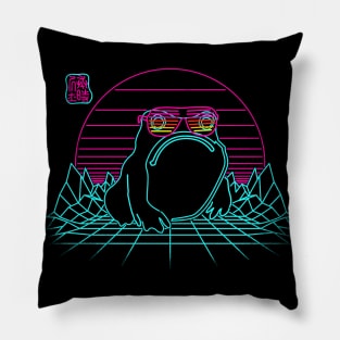 Unimpressed Neon Frog Pillow