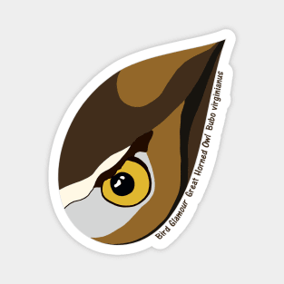 Great Horned Owl (Small Text) Magnet