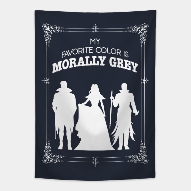 Morally grey, Funny reading gift for book nerds, bookworms Tapestry by OutfittersAve