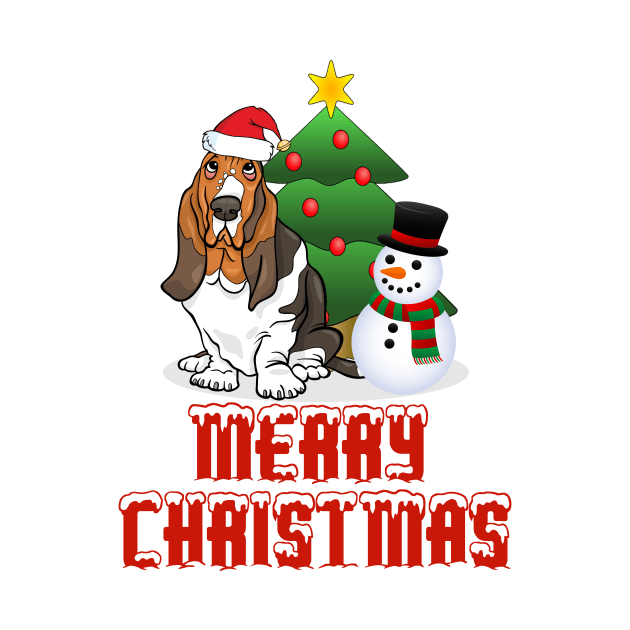 Merry Christmas Basset Hound Design by rs-designs