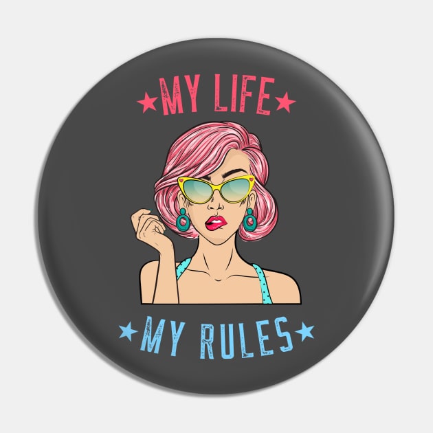 My Life My Rules Pin by BeeZeeBazaar