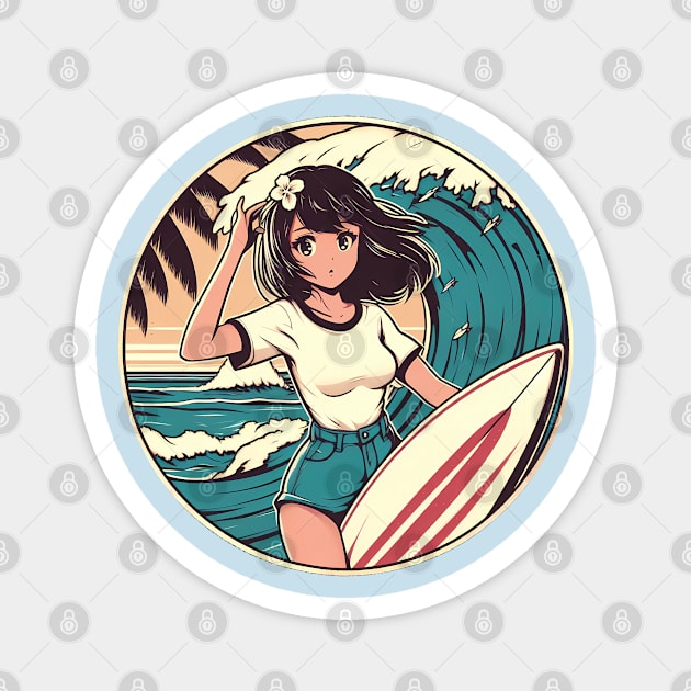 Hawaii Surfer Girl Magnet by MightyBiscuit