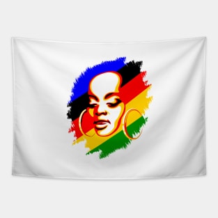 African Woman Face Print Template Tapestry