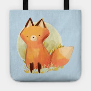 Cute fox sitting drawing Tote