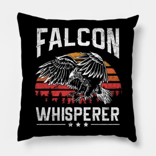 Retro Vintage Style Falcon Whisperer Falconry Hunting Gift for Hunter Pillow