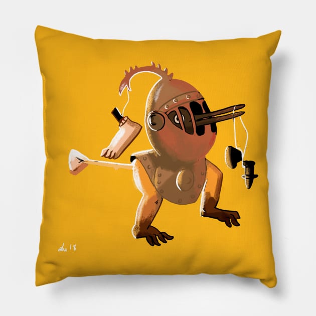 Hieronymus Bosch Bird Demon Pillow by ilikepranksters