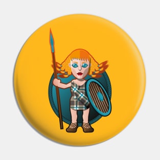 Celtic woman warrior Pin