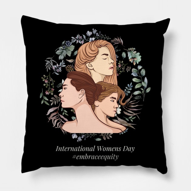 international women's day 2023 embrace equity 2023 Pillow by Ballari