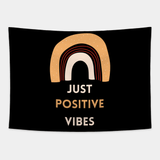 Just Positive Vibes Good Mood Rainbow Boho-Style Tapestry
