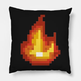 Pixel art - Flame black version Pillow