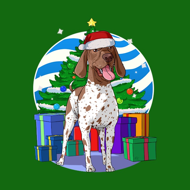 German Shorthaired Pointer Santa Christmas Tree Gift by Noseking