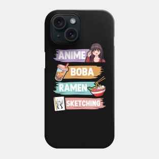 Anime Boba Ramen Sketching Otaku Teen Girls Phone Case