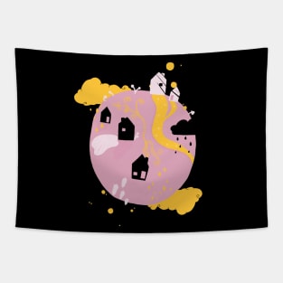 Pink planet Tapestry