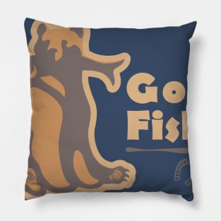 Gone Fishin Bear Pillow