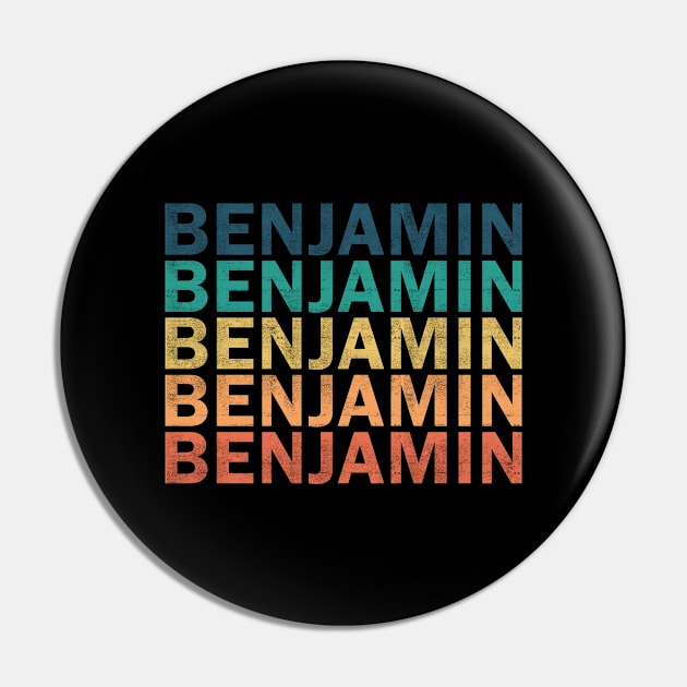 Benjamin Name T Shirt - Benjamin Vintage Retro Name Gift Item Tee Pin by henrietacharthadfield