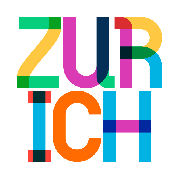 Zürich Switzerland Pop Art Letters by Hashtagified