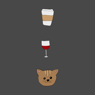 Coffee, Wine and Cats T-Shirt