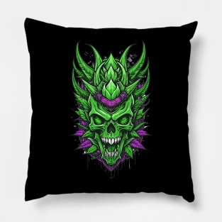 Green Skull Pillow