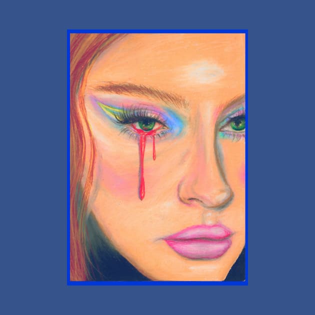 Bleeding Pastel Portrait by NibsonMother