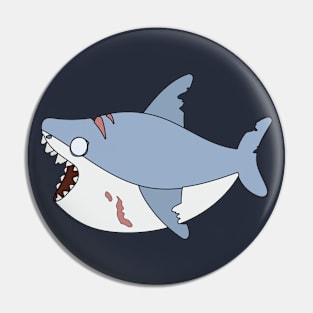 Zombie Shark Cartoon // Funny Halloween Zombie Pin