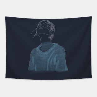 Woman in blue Tapestry