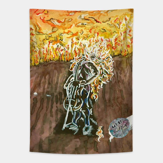 Rise - Cello of Fire Tapestry by BladeAvenger