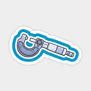 Screw Gauge Micrometer Sticker vector illustration. Engineer and Construction tool object icon concept. Measuring engineer tool sticker design logo icon. Magnet