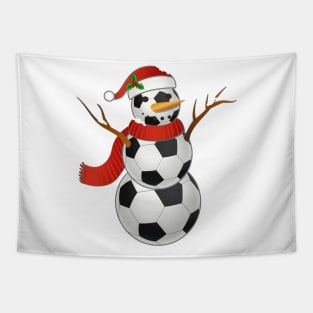 Soccer Santa Hat Snowman Christmas Lights Funny Xmas Squad Tapestry