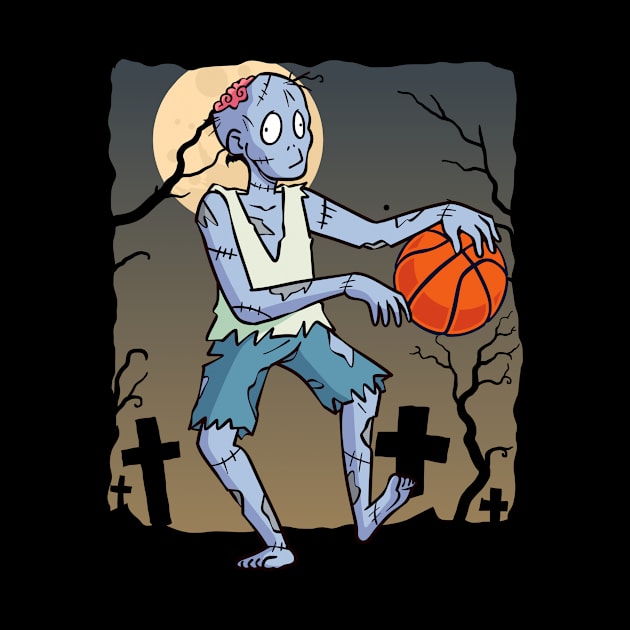 Basketball Zombie, Zombie Playing Basketball Sport by PaulAksenov