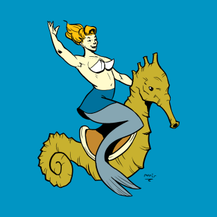 Mermaid on Seahorse T-Shirt